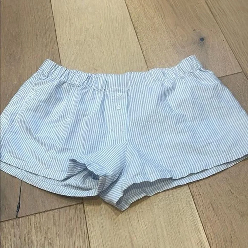 Brandy Melville Light Blue Striped Shorts - Picture 8 of 8